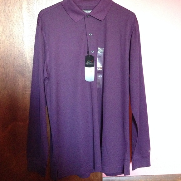COPY - GREG NORMAN PLAY DRY LONG SLEEVE GOLF SHIR…